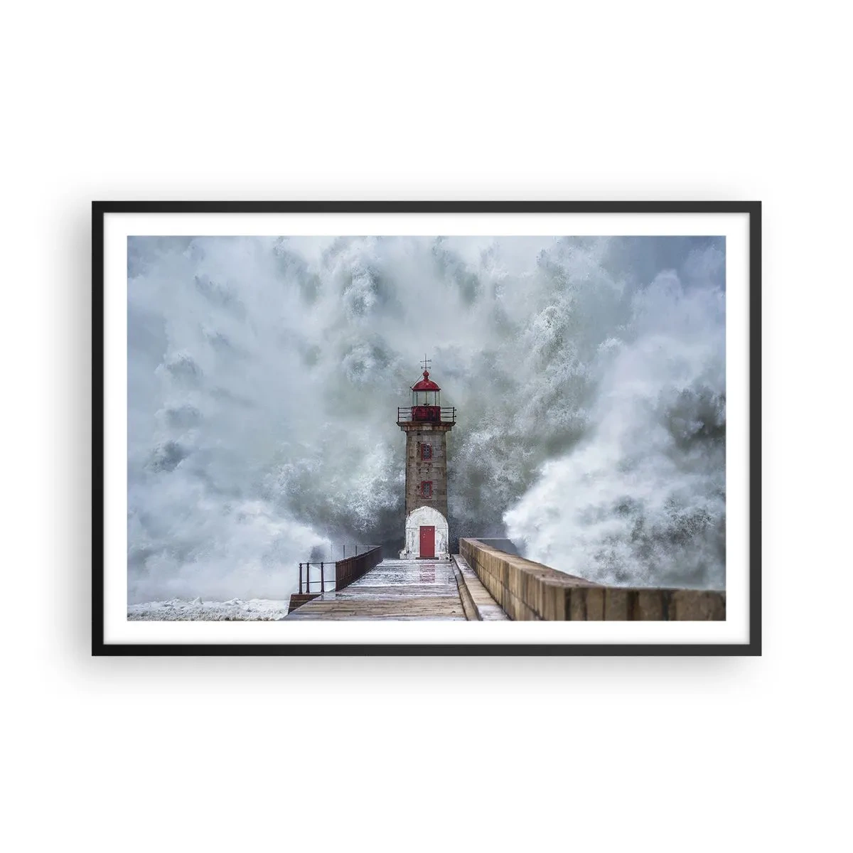 Plakat w czarnej ramie - Ryk wód, szum zawiei - 91x61 cm