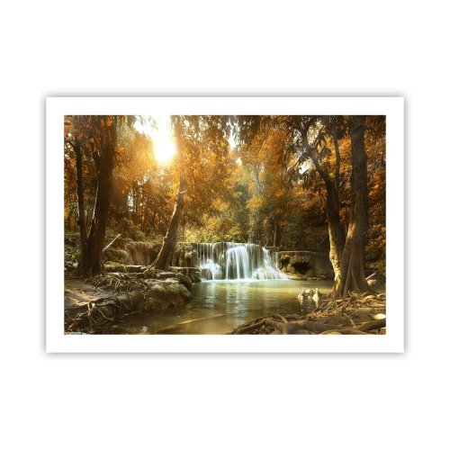 Plakat - Parkowa kaskada - 70x50 cm