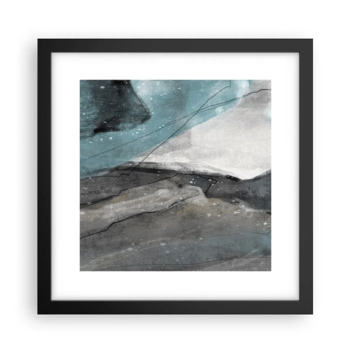 Plakat w czarnej ramie - Abstrakcja: skały i lód - 30x30 cm