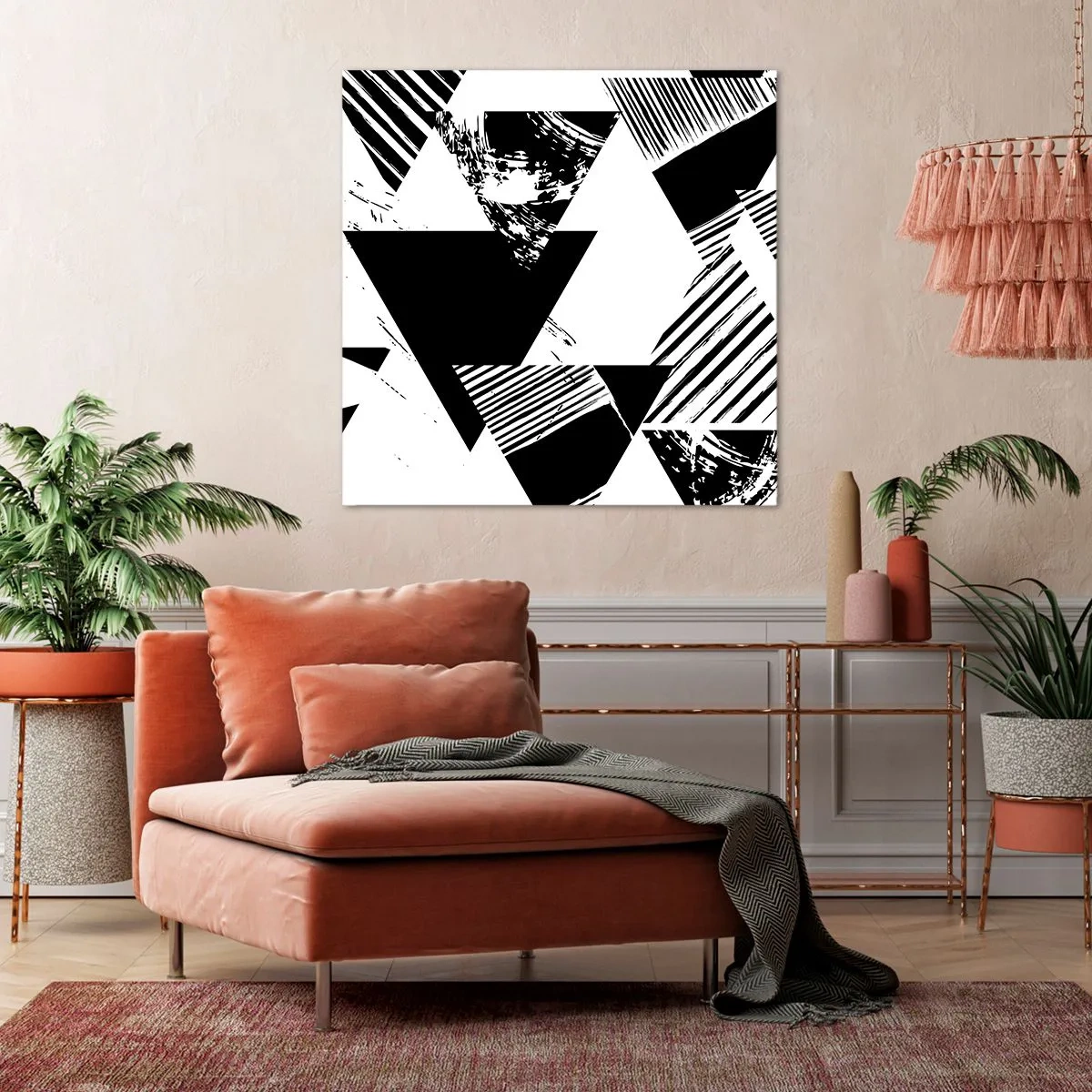 Obraz na płótnie - Deszcz trójkątów - 60x60 cm
