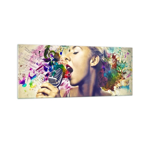 Obraz na szkle - Pomalować głosem świat - 100x40 cm