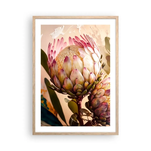 Plakat w ramie jasny dąb - Czule objęte - 50x70 cm