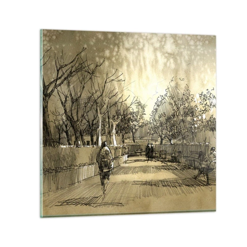 Obraz na szkle - Piórkiem zatrzymana chwila - 50x50 cm