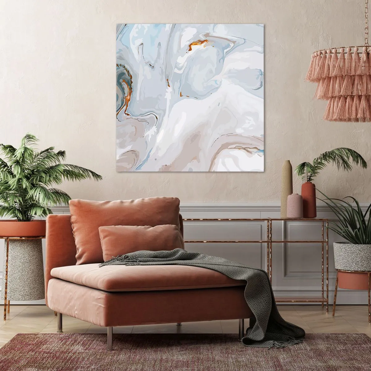 Obraz na płótnie - Biel wypiętrzona - 70x70 cm