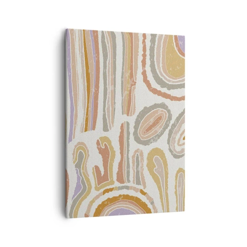 Obraz na płótnie - Abstrakcyjny wzór inspirowany naturalnymi przekrojami kamieni i minerałów - 50x70cm - Barwne przekroje - Nowoczesna dekoracja ścienna do salonu, kuchni i sypialni ARTTOR