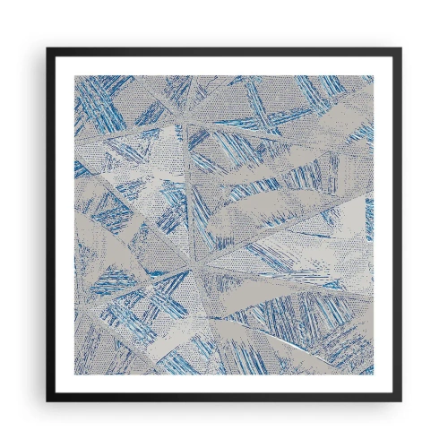 Plakat w czarnej ramie - W szaroniebieskim labiryncie - 60x60 cm