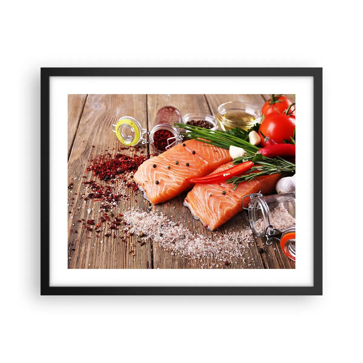 Plakat w czarnej ramie - Norweska przygoda w kuchni - 50x40 cm