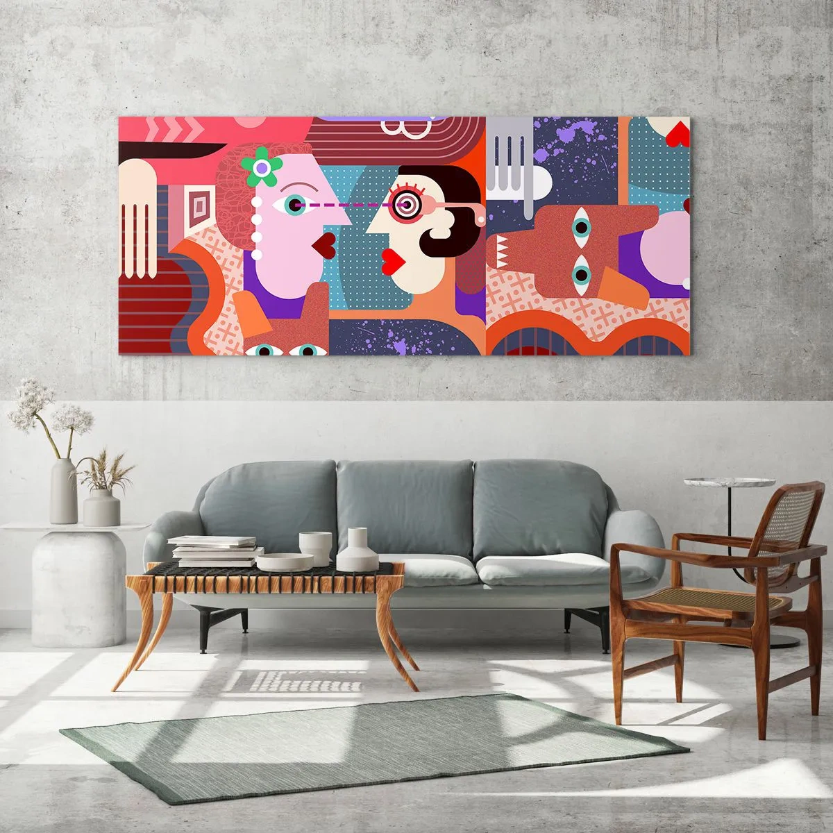 Obraz na szkle - Oko w oko - 90x30 cm