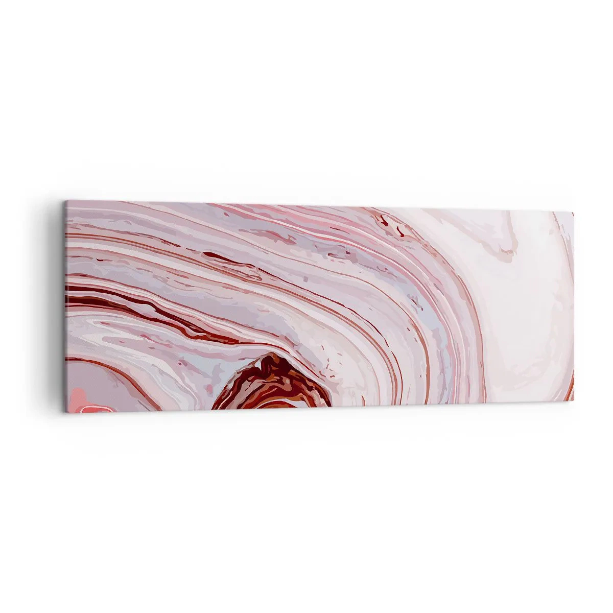 Obraz na płótnie - Abstrakcyjny wzór w kolorach różu i bieli - 140x50cm - Prosto, potem w prawo na dół - Nowoczesna dekoracja ścienna do salonu i sypialni ARTTOR