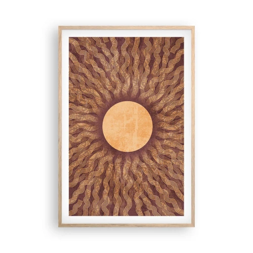Plakat w ramie jasny dąb - Ikona słońca - 61x91 cm