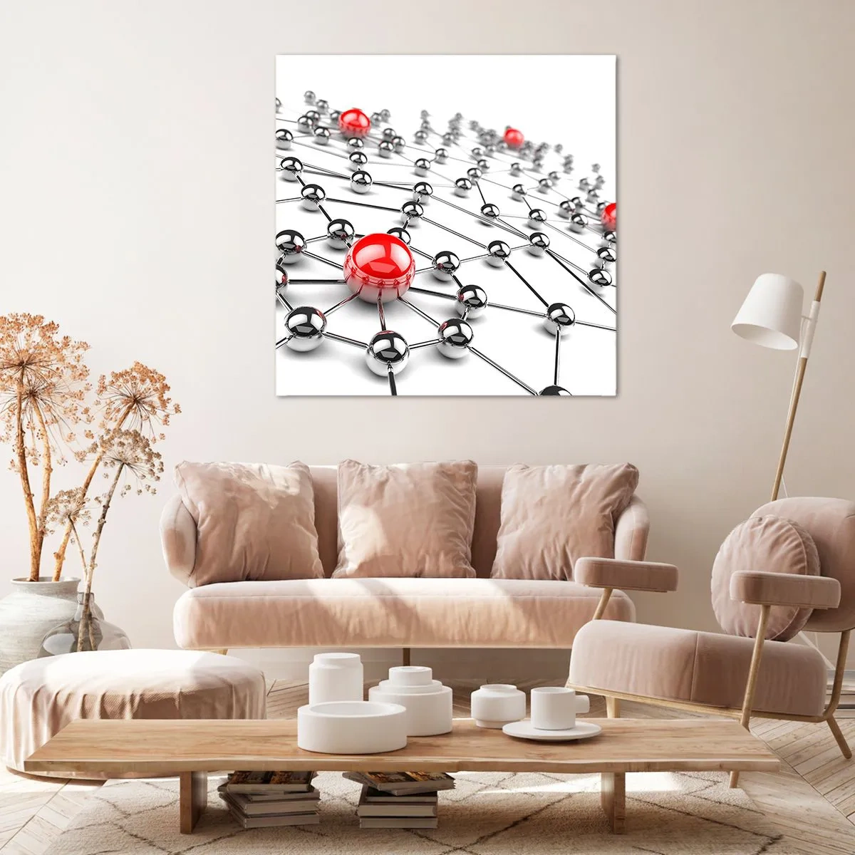 Obraz na płótnie - Srebrzysta sieć - 60x60 cm