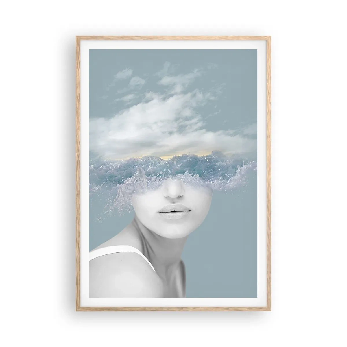 Plakat w ramie jasny dąb - Z głową w chmurach - 70x100 cm
