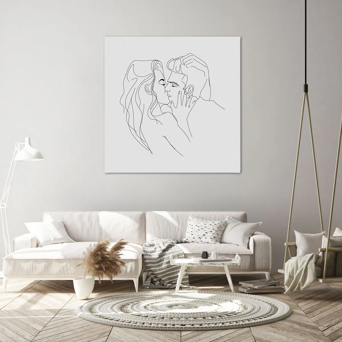 Obraz na płótnie - Tą samą kreską - 40x40 cm