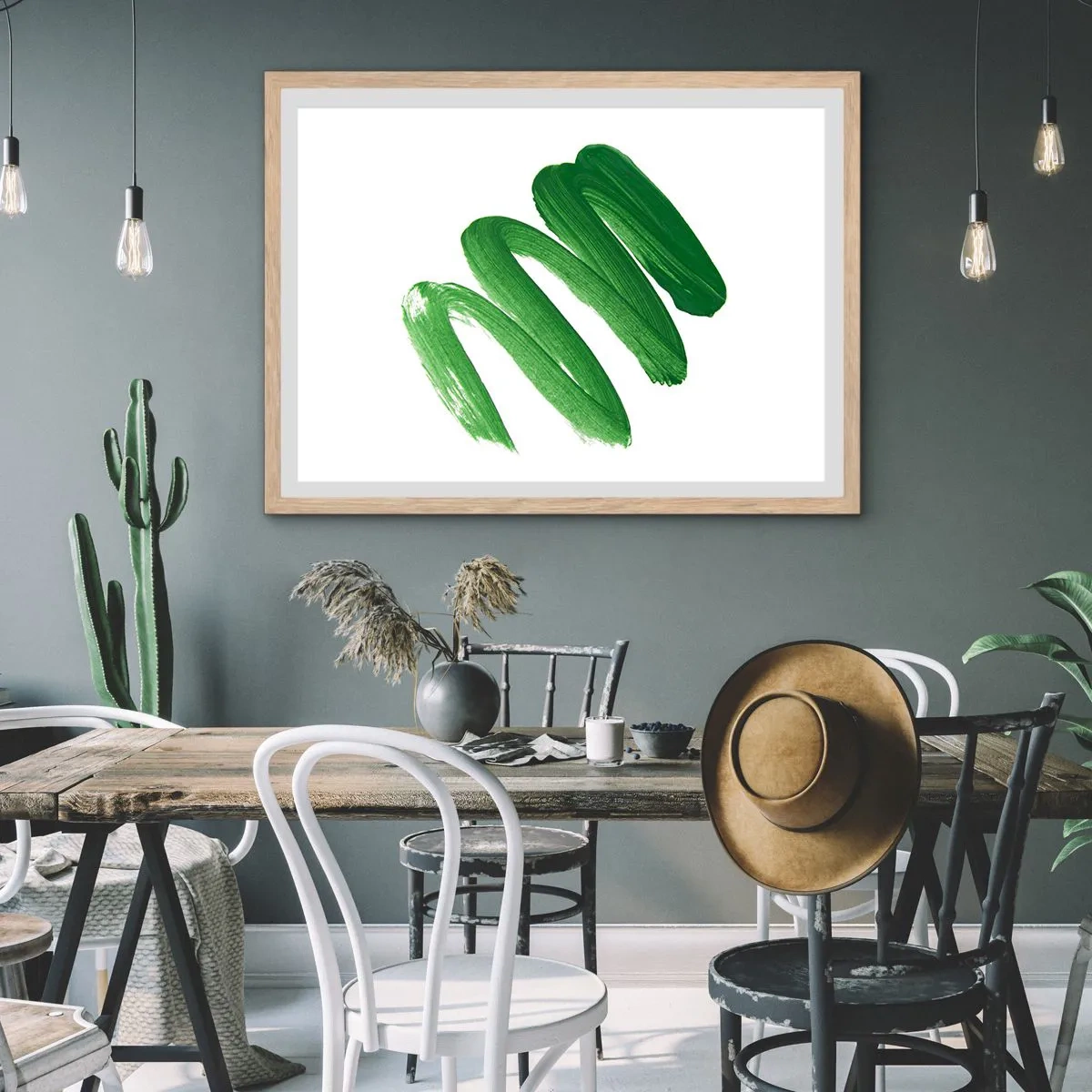 Plakat w ramie jasny dąb - Zielony żart - 100x70 cm