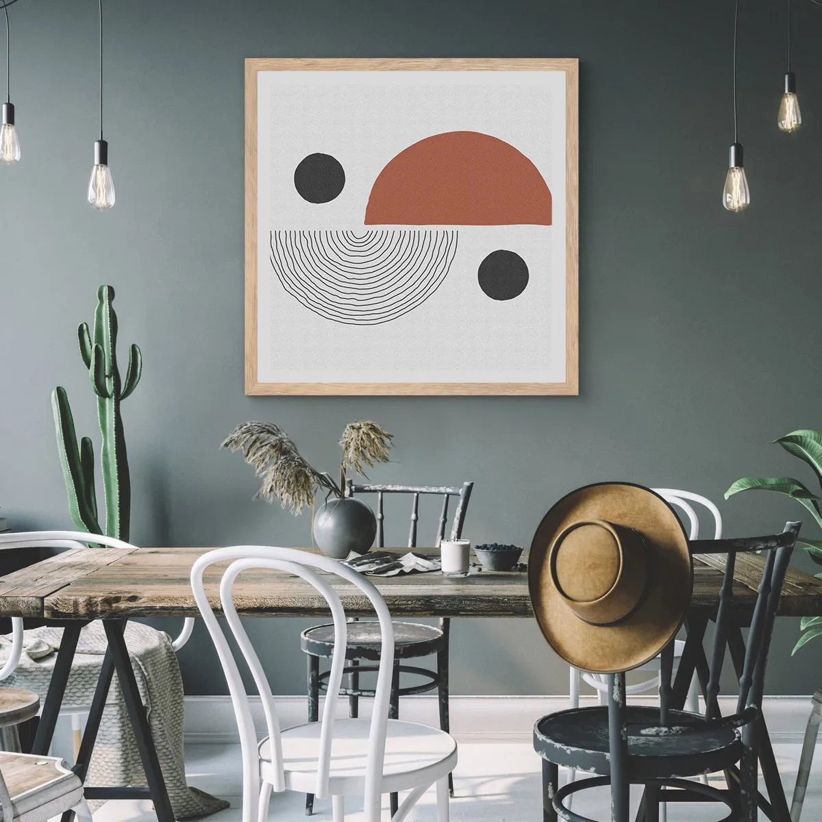 Plakat w ramie jasny dąb - Doskonałość koła - 30x30 cm