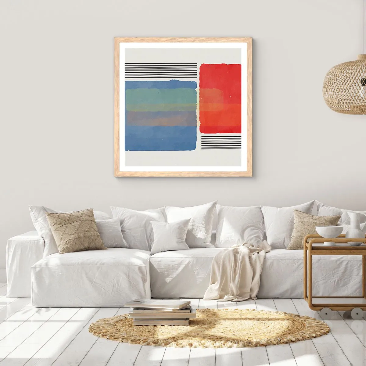 Plakat w ramie jasny dąb - Duch i litera geometrii - 30x30 cm