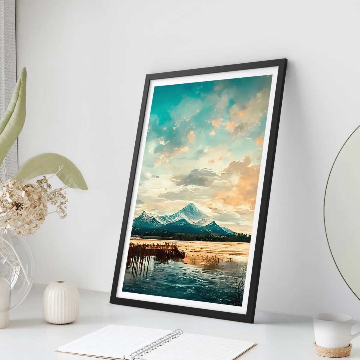 Plakat w czarnej ramie - Pod opieką nieba - 30x40 cm