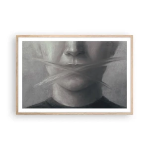 Plakat w ramie jasny dąb - Ani słowa - 91x61 cm