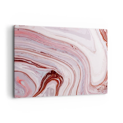 Obraz na płótnie - Abstrakcyjny wzór w kolorach różu i bieli - 120x80cm - Prosto, potem w prawo na dół - Nowoczesna dekoracja ścienna do salonu, kuchni i sypialni ARTTOR