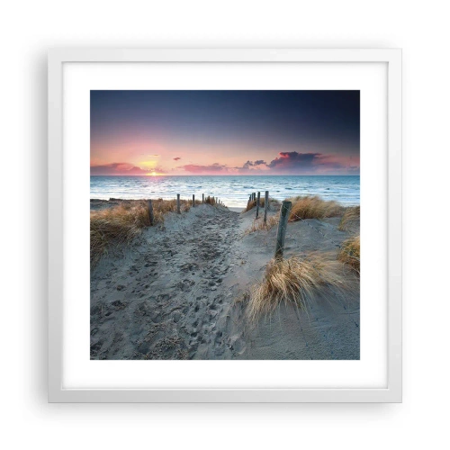 Plakat w białej ramie - Rozlałeś tęczę blasków promienistą… - 40x40 cm