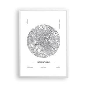 Plakat w białej ramie - Anatomia Birmingham - 50x70 cm