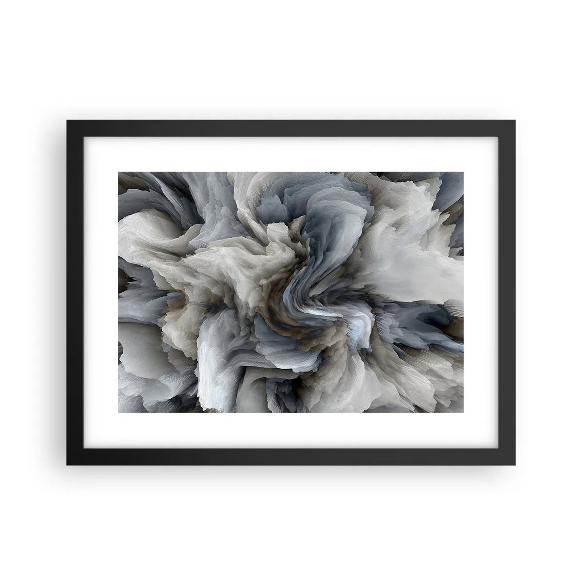 Plakat w czarnej ramie - Kamień i kwiat - 40x30 cm