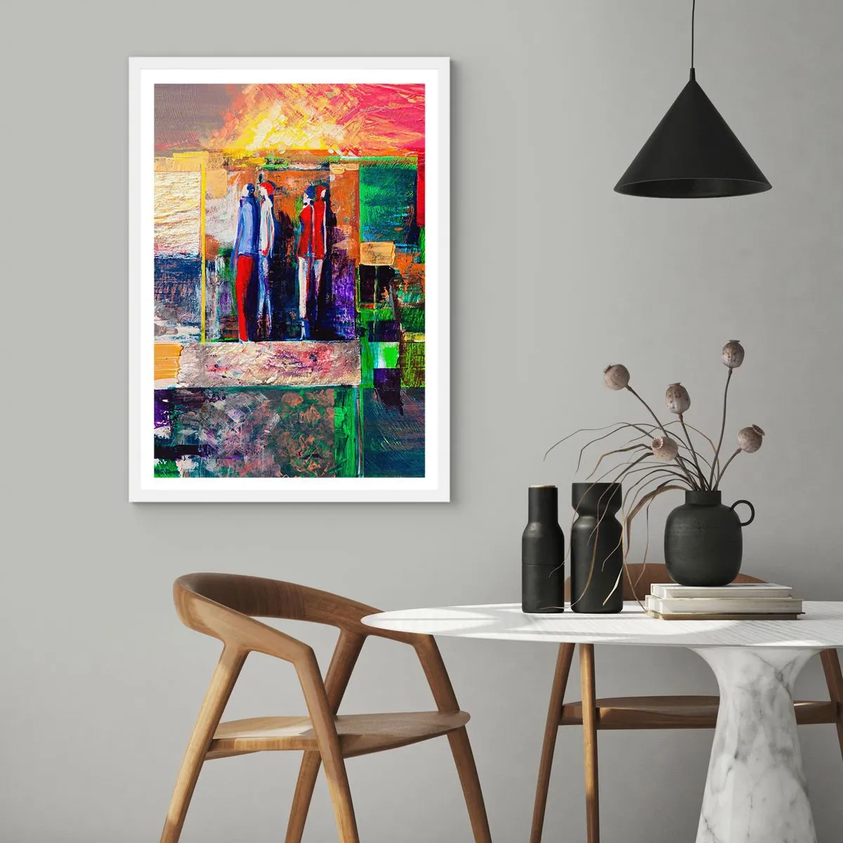 Plakat w białej ramie - Relacje i emocje - 30x40 cm