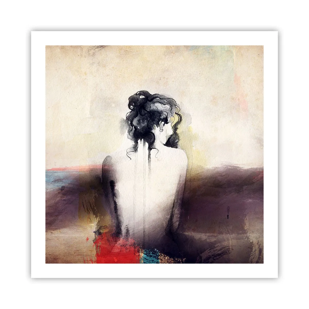 Plakat - Łagodne linie, owalne kształty - 60x60 cm