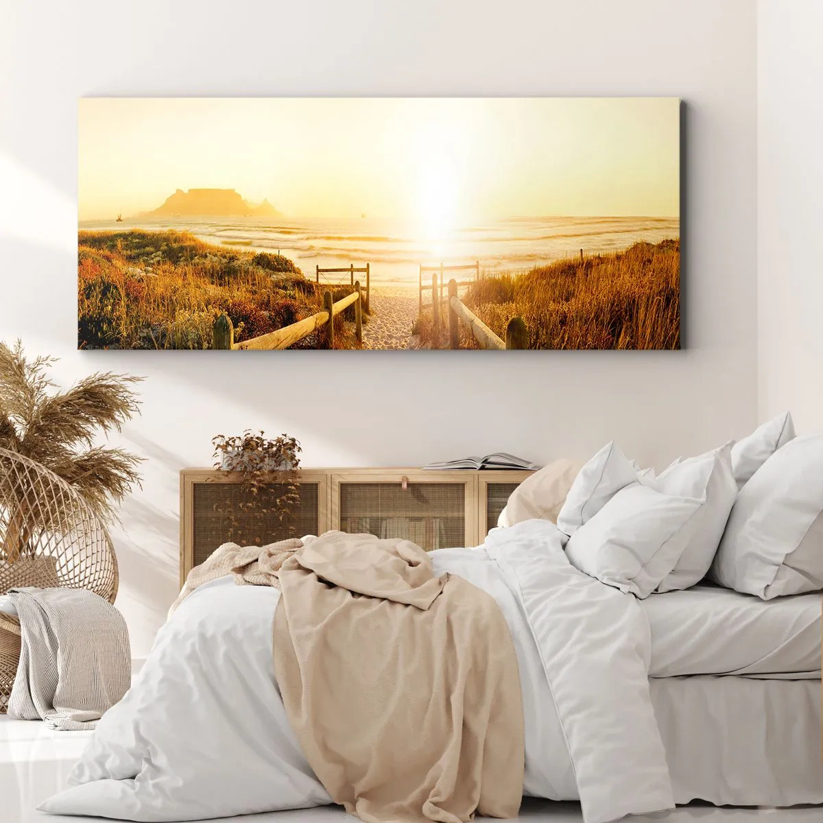 Obraz na płótnie - Przez wydmę, w stronę słońca - 100x40 cm