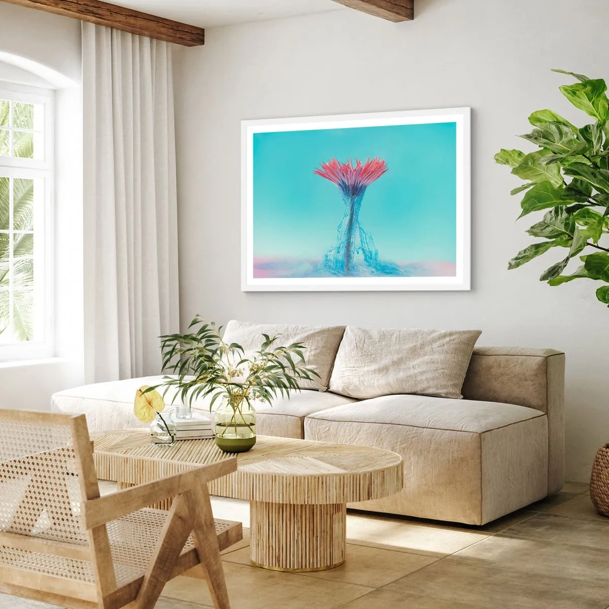 Plakat w białej ramie - W ożywczym objęciu - 100x70 cm