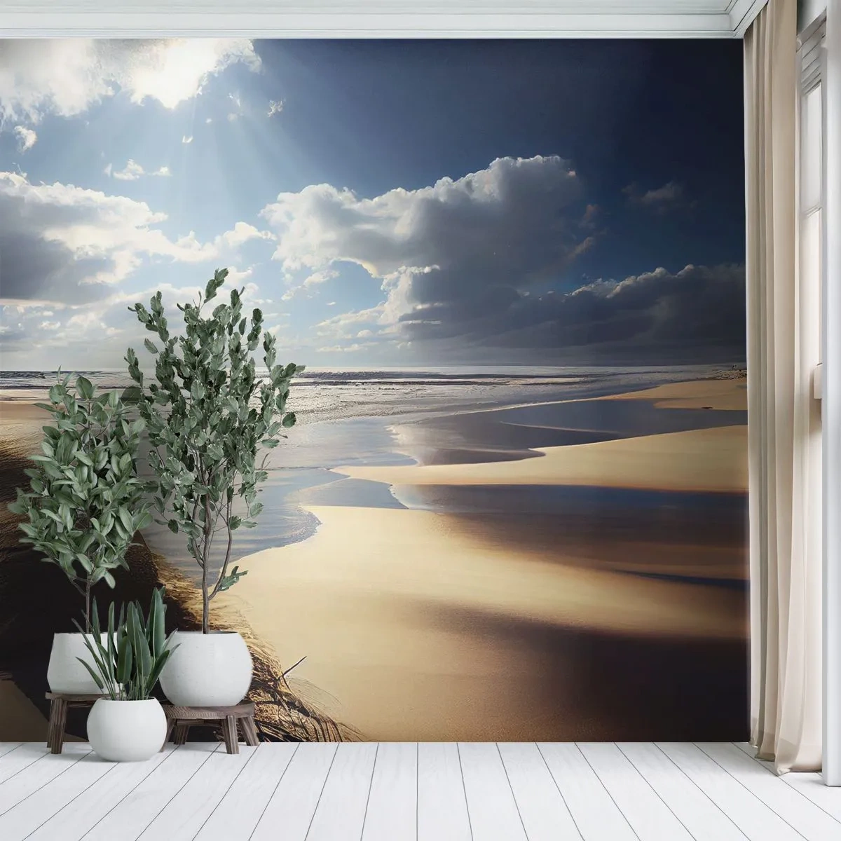 Fototapeta Premium Canvas - Plaża, dzika plaża - Plaża, Morze, Wydmy - 250x175 cm