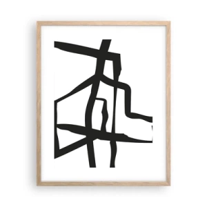 Plakat w ramie jasny dąb - Czarno-biała konstrukcja - 40x50 cm