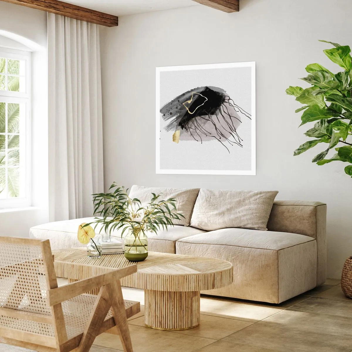 Plakat - W czerni i w złocie - 60x60 cm