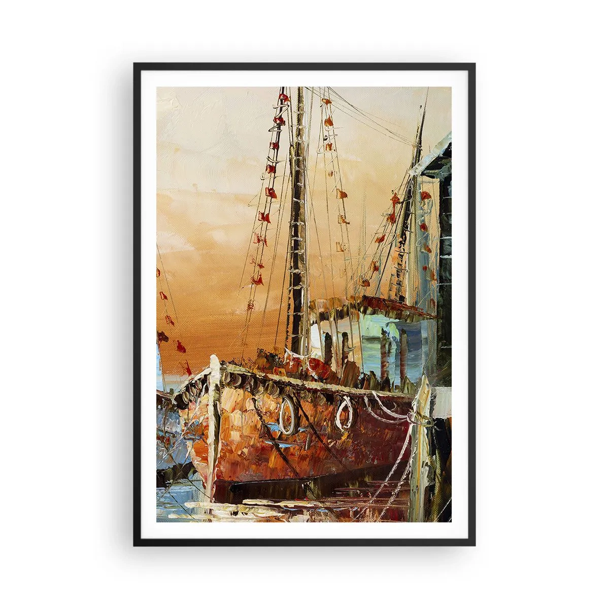 Plakat w czarnej ramie - Spokojny powrót - 70x100 cm