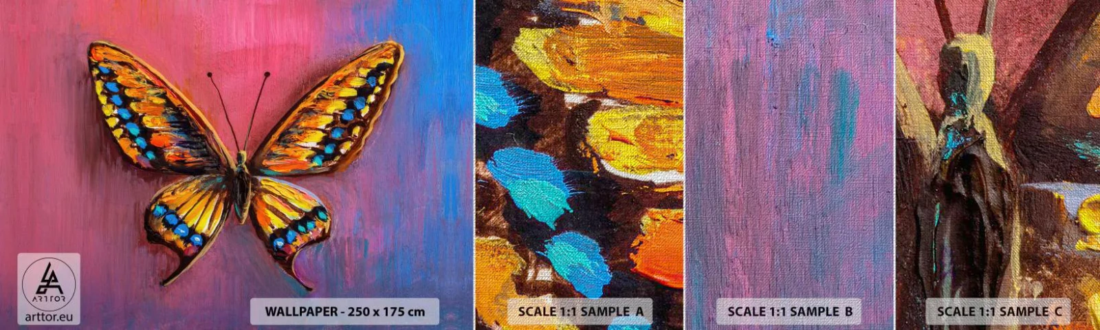 Fototapeta Próbka Premium Canvas - Klejnot natury - Motyl, Sztuka, Malarstwo - 100x30 cm