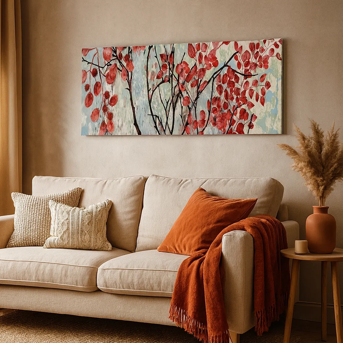 Obraz na płótnie - Drzewo w szkarłacie - 30x30 cm