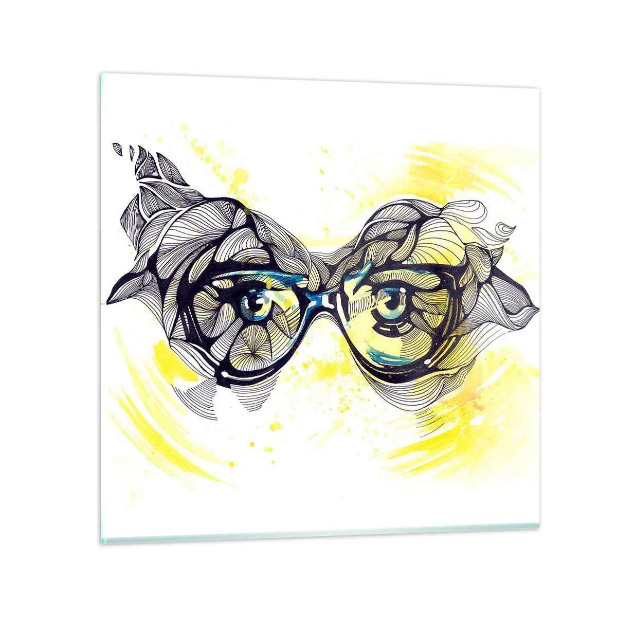 Obraz na szkle - Przez błękitne okulary - 40x40 cm