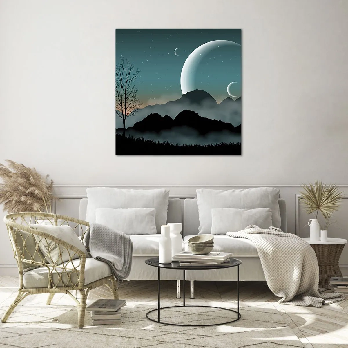 Obraz na szkle - Karnawał gwiaździstej nocy - 40x40 cm