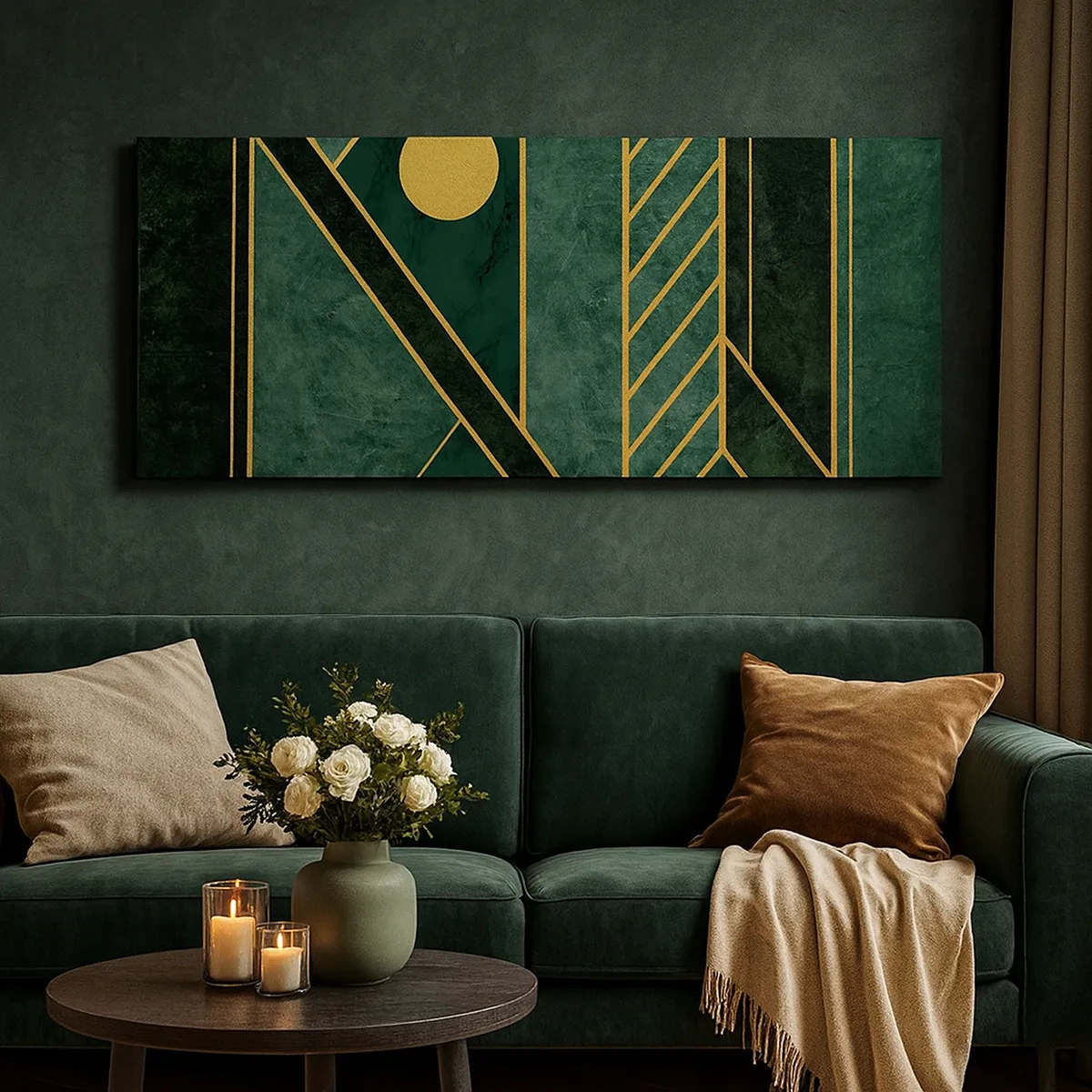 Obraz na płótnie - Dynamika złota i lazuru - 30x30 cm