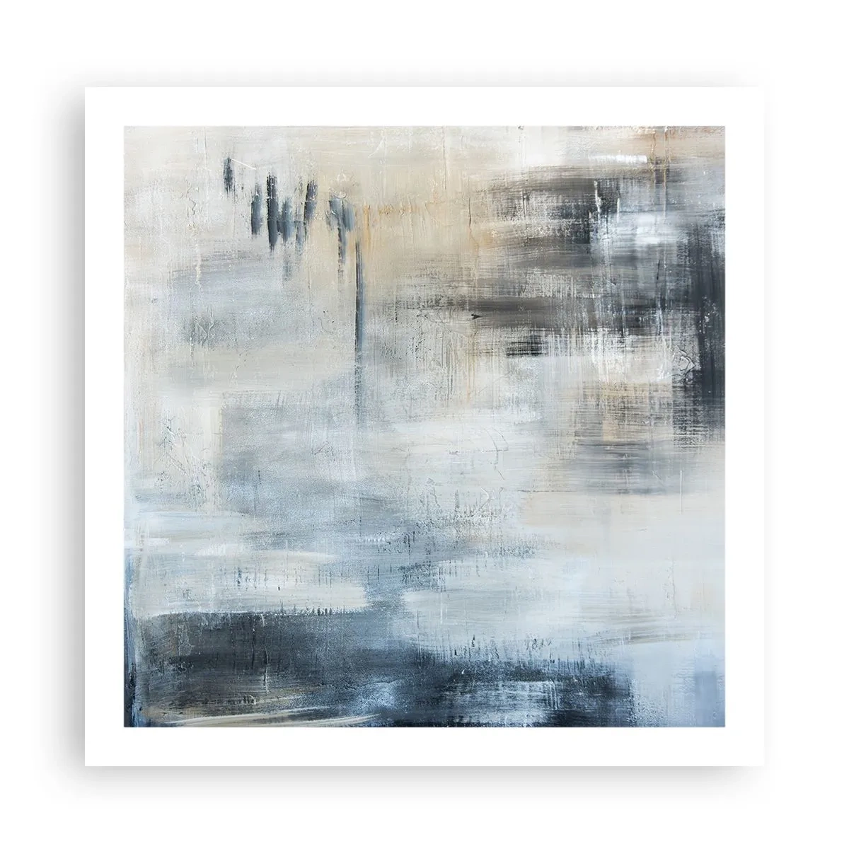 Plakat - Za zasłoną błękitu - 60x60 cm