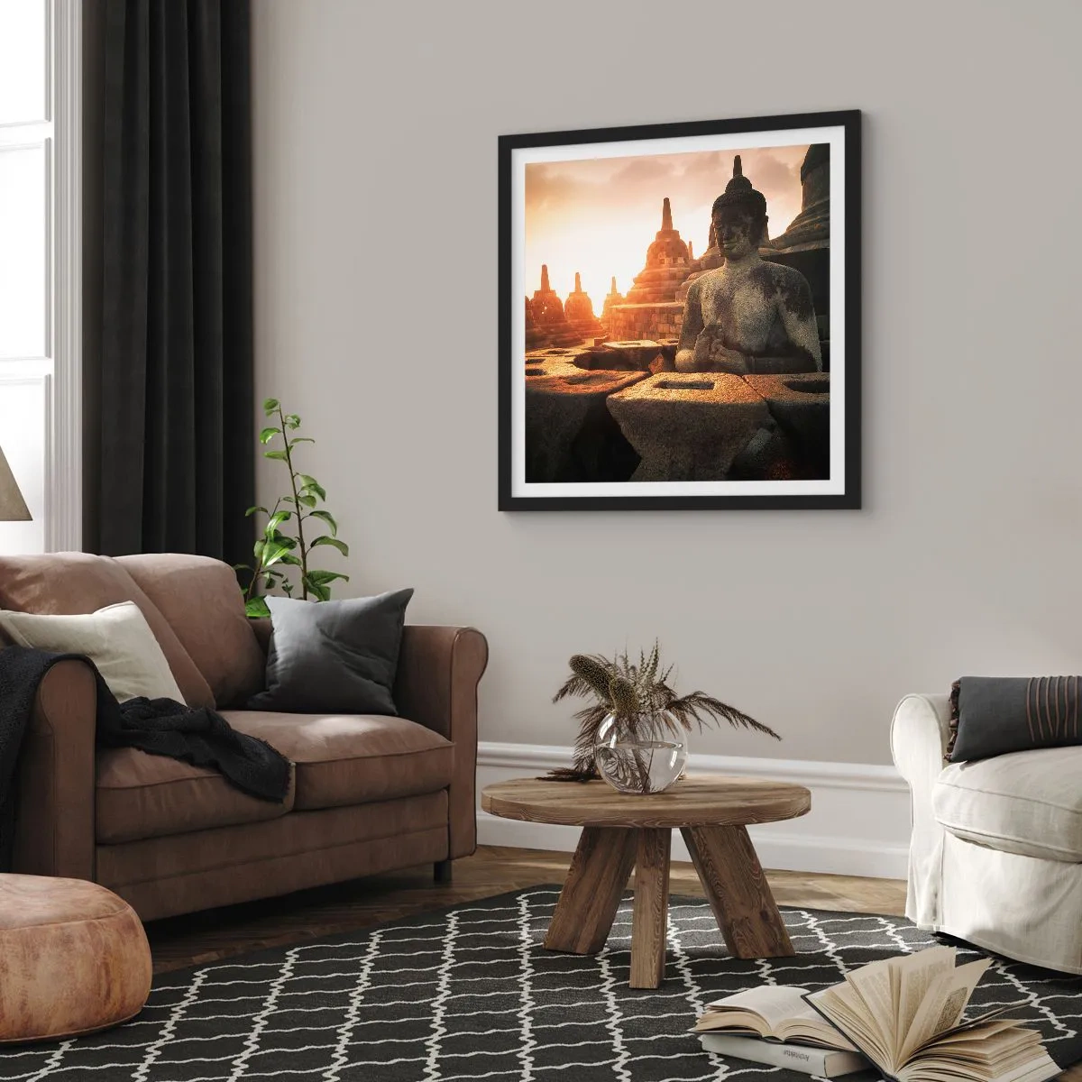 Plakat w czarnej ramie - Pogoda wielkiej mądrości - 60x60 cm