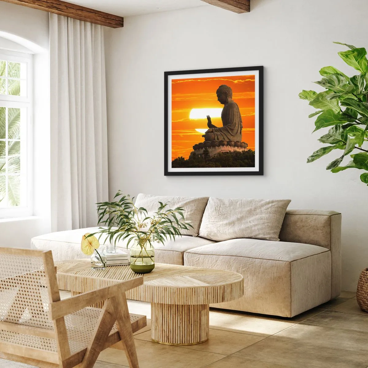 Plakat w czarnej ramie - Bez strachu przed światem - 40x40 cm