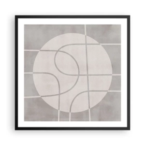 Plakat w czarnej ramie - Koliście i na wprost - 60x60 cm