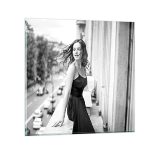 Obraz na szkle - Z pewnością paryżanka - 40x40 cm