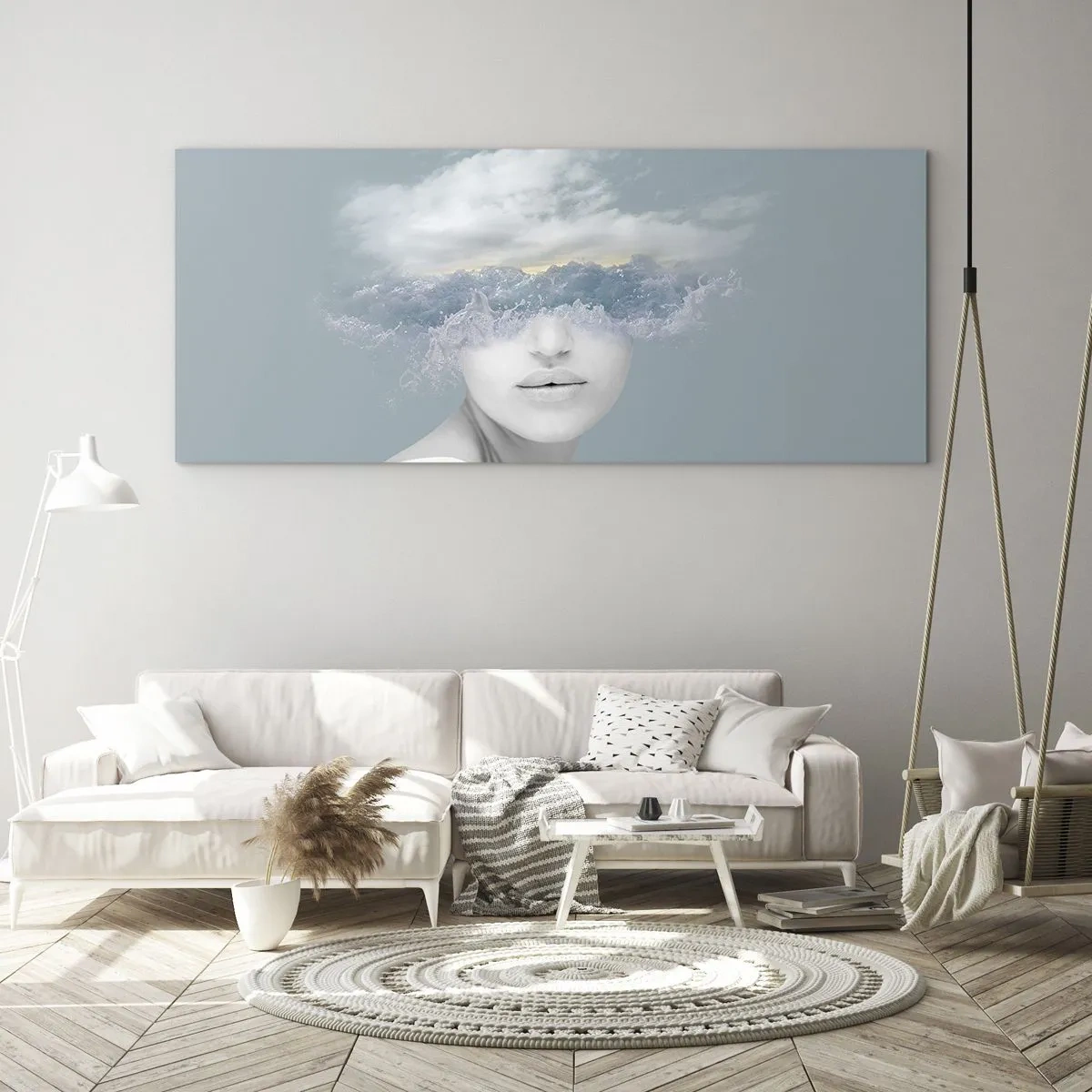 Obraz na szkle - Z głową w chmurach - 100x40 cm