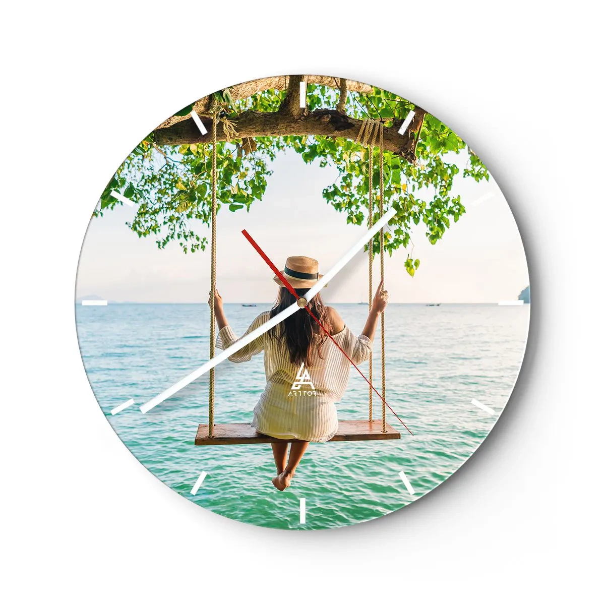 Zegar ścienny - Życie jest piękne - 40x40 cm