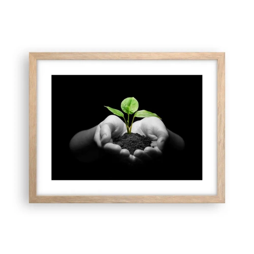 Plakat w ramie jasny dąb - Kocham naturę, chronię ją - 40x30 cm