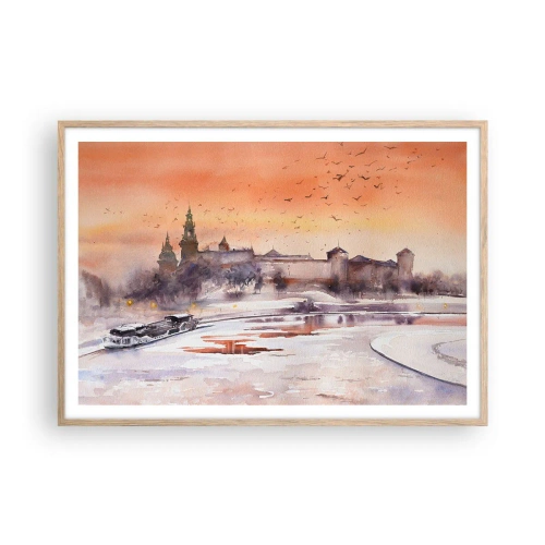 Plakat w ramie jasny dąb - Królewski zachód słońca - 100x70 cm