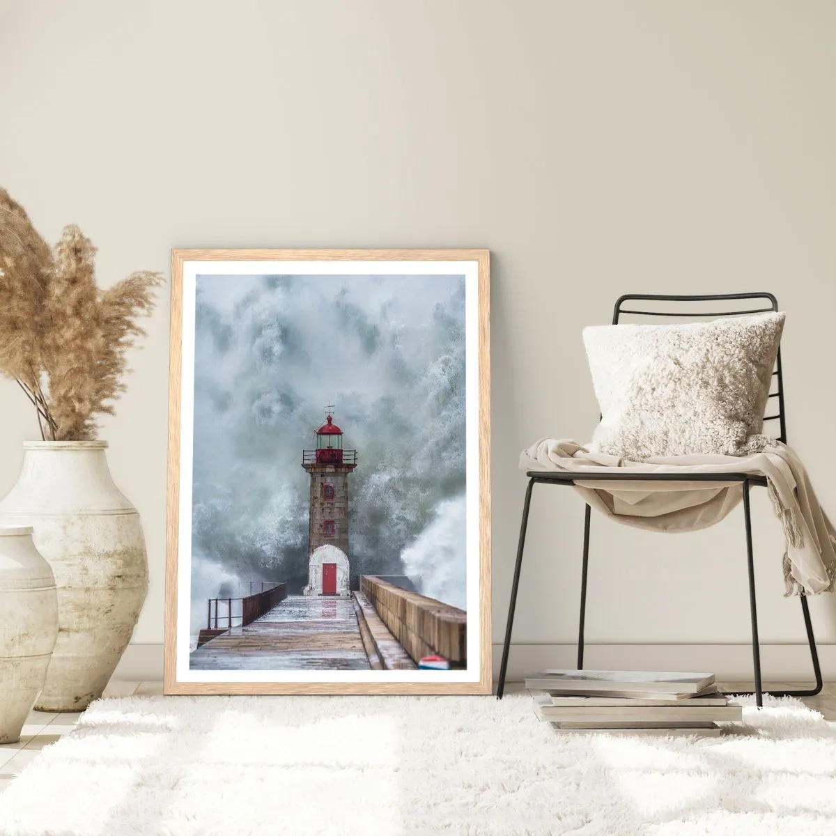 Plakat w ramie jasny dąb - Ryk wód, szum zawiei - 50x70 cm