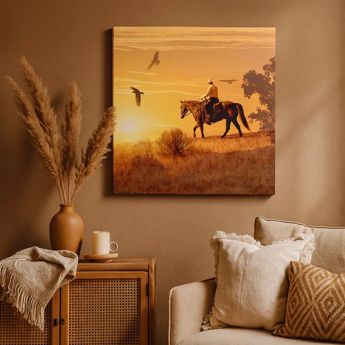 Obraz na płótnie - Samotnie przez prerię - 30x30 cm